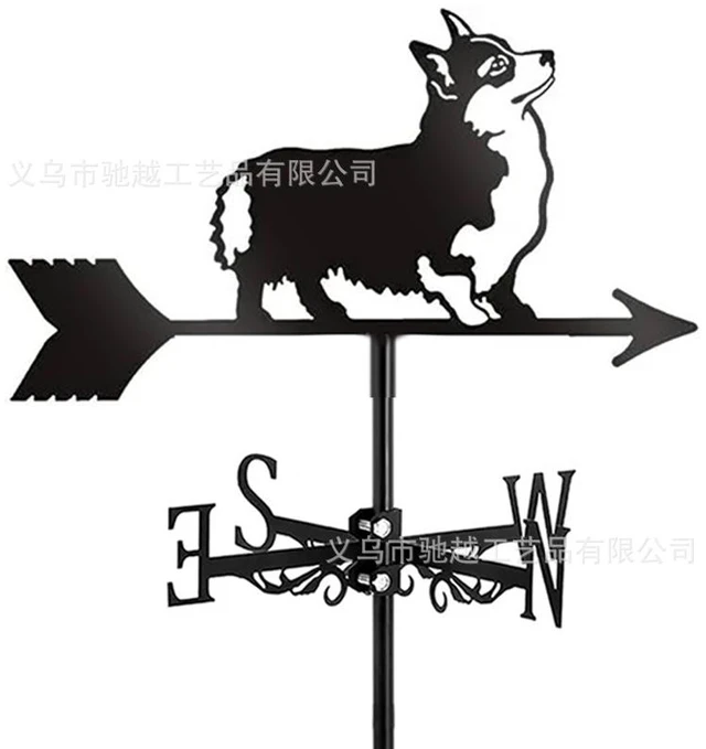 Main image of L Weather Vane Ornament Wind Vane Black Iron Retro Garden Outdoor Patio Yard Decoion Wind Direction Indicator