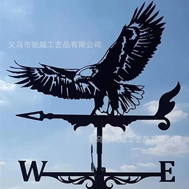 Main image of L Weather Vane Ornament Wind Vane Black Iron Retro Garden Outdoor Patio Yard Decoion Wind Direction Indicator