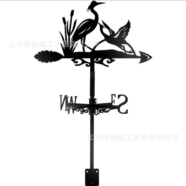 Main image of L Weather Vane Ornament Wind Vane Black Iron Retro Garden Outdoor Patio Yard Decoion Wind Direction Indicator