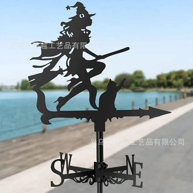 Main image of L Weather Vane Ornament Wind Vane Black Iron Retro Garden Outdoor Patio Yard Decoion Wind Direction Indicator