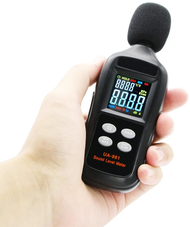 Alt view image 2 of 4 - 35-135dB Measurement Range with 61 Portable LCD Digital Sound Level Meter and Decibel Detector - Noise Tester with Color LCD Display for Quality Control and Monitoring