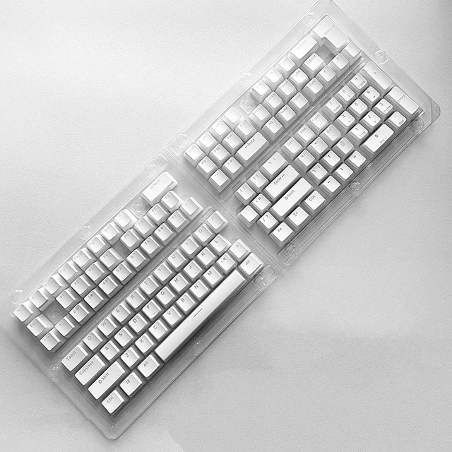 Alt view image 2 of 7 - 129 Keys PBT White Pudding Keycaps OEM Height White Backlight for Mechanical Keyboard AULA F75 Ajazz Anne Pro 2 Game PC (without keyboard)