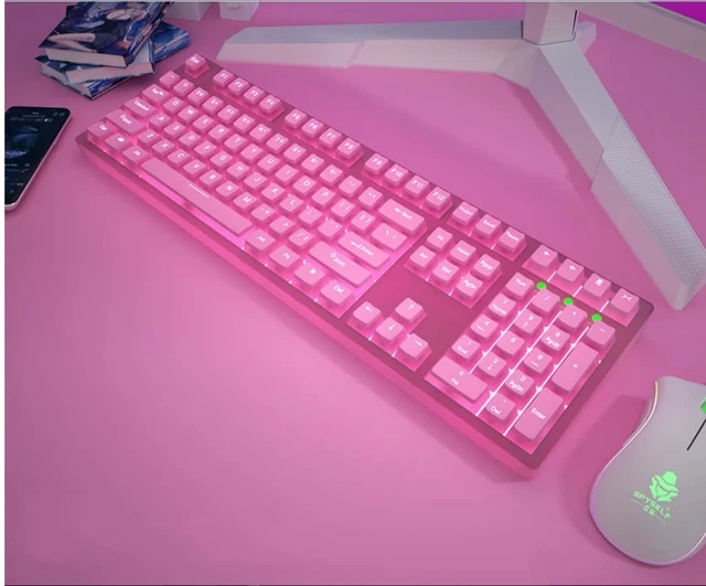 Main image of 129 Keys PBT Pink Pudding Keycaps OEM Height Backlight for Mechanical Keyboard AULA F75 Ajazz Anne Pro 2 Game PC (without keyboard)