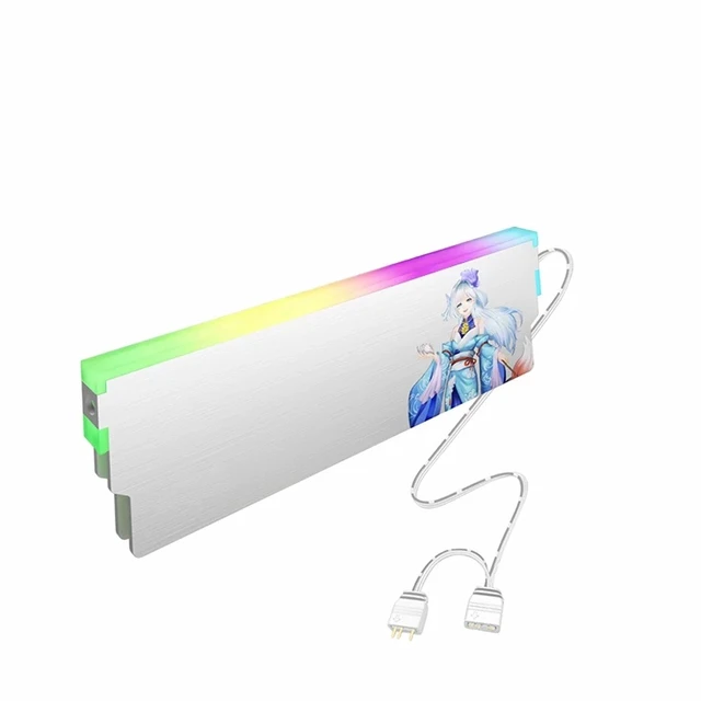 Main image of ARGB LED Memory Heatsink 5V-3PIN for DDR5 DDR4 DDR3 DDR2 Desktop RAMs with Metal Cooling and Silents Operations Computer Memory Heat Spreader