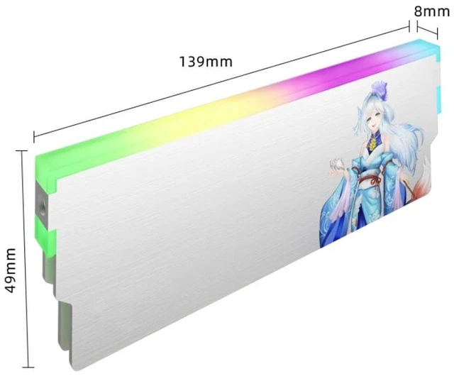 Alt view image 2 of 2 - ARGB LED Memory Heatsink 5V-3PIN for DDR5 DDR4 DDR3 DDR2 Desktop RAMs with Metal Cooling and Silents Operations Computer Memory Heat Spreader