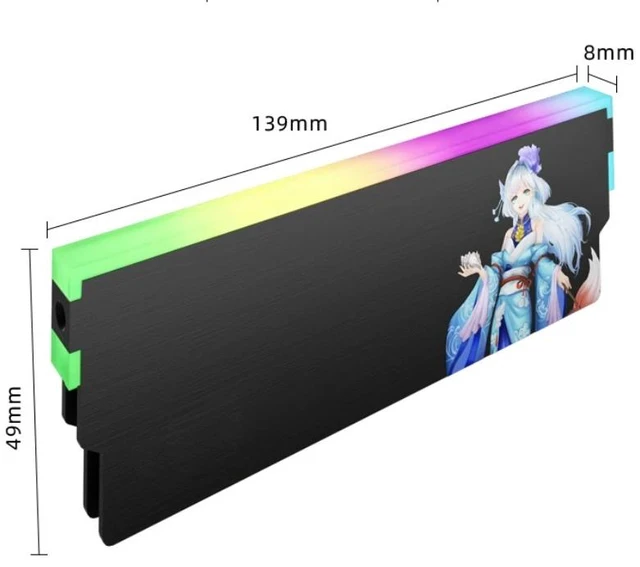 Alt view image 2 of 2 - ARGB LED Memory Heatsink 5V-3PIN for DDR5 DDR4 DDR3 DDR2 Desktop RAMs with Metal Cooling and Silents Operations Computer Memory Heat Spreader