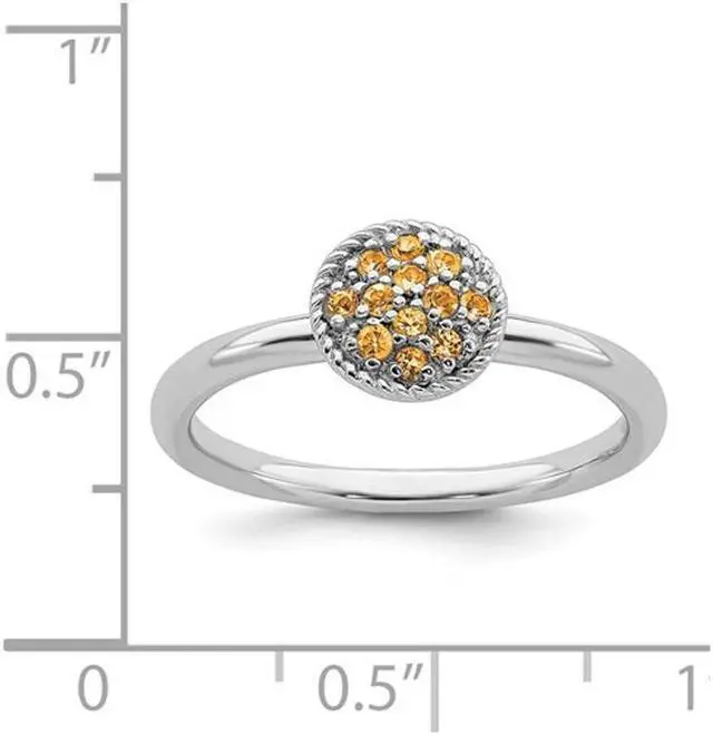 Alt view image 4 of 5 - 1/5 Carat (ctw) Natural Citrine Cluster Ring in Sterling Silver
