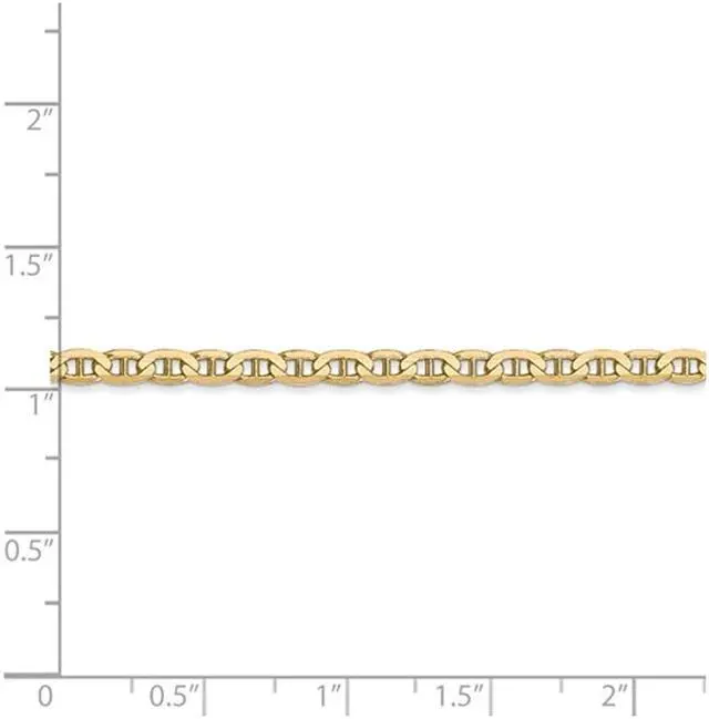 Alt view image 3 of 4 - 14K Yellow Gold Concave 3mm Necklace Anchor Chain 20 Inches