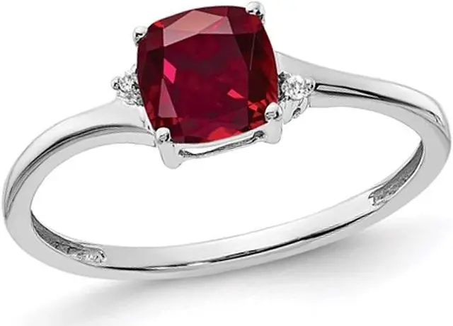 Main image of 1.25 Carat (ctw) Lab Created Solitaire Ruby Ring in Sterling Silver