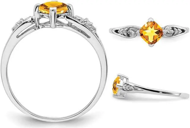 Alt view image 3 of 4 - 2/5 Carat (ctw) Solitaire Citrine Ring in Sterling Silver