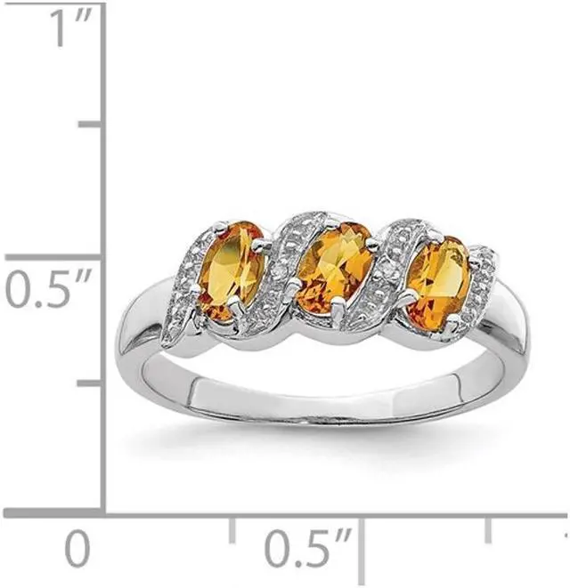 Alt view image 2 of 4 - 1/2 Carat Three Stone Citrine Ring in Sterling Silver