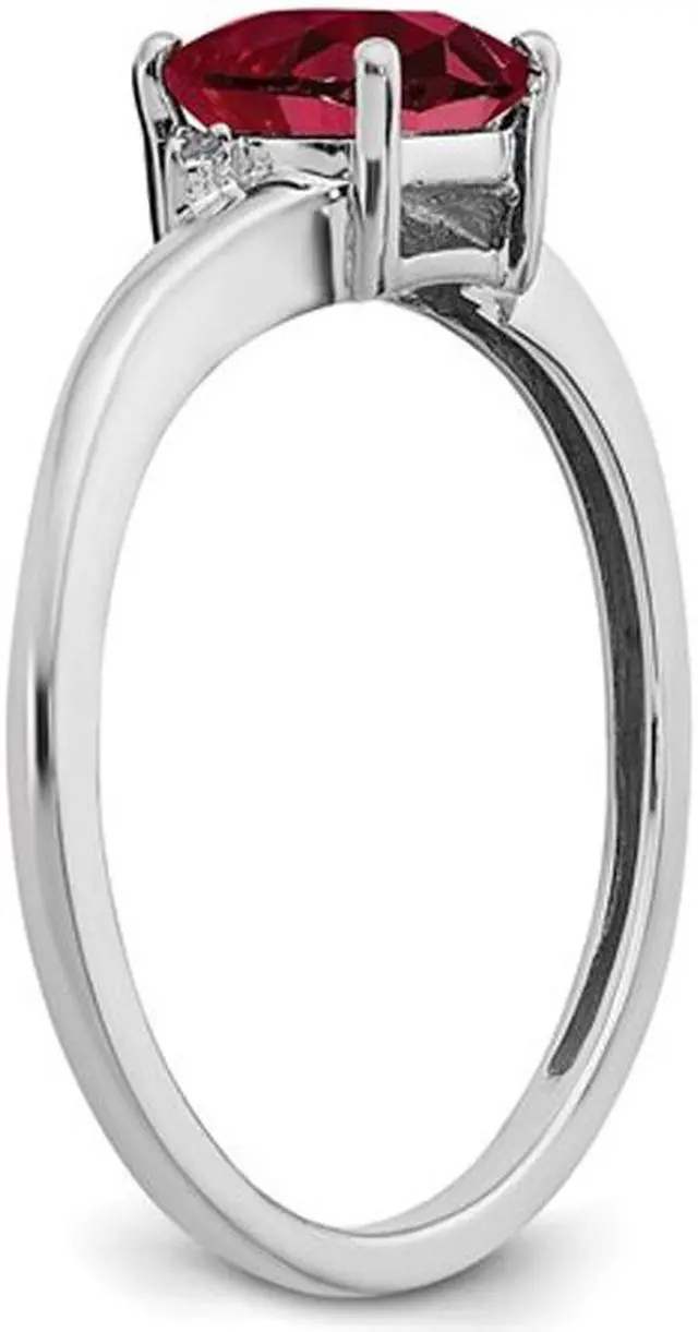 Alt view image 2 of 4 - 1.25 Carat (ctw) Lab Created Solitaire Ruby Ring in Sterling Silver