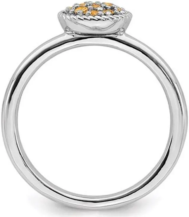 Alt view image 2 of 5 - 1/5 Carat (ctw) Natural Citrine Cluster Ring in Sterling Silver