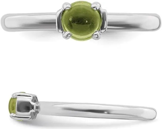 Alt view image 3 of 4 - Solitaire Peridot Ring 1/2 Carat (ctw) in Sterling Silver