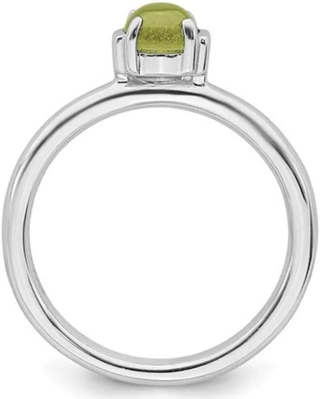 Alt view image 2 of 4 - Solitaire Peridot Ring 1/2 Carat (ctw) in Sterling Silver