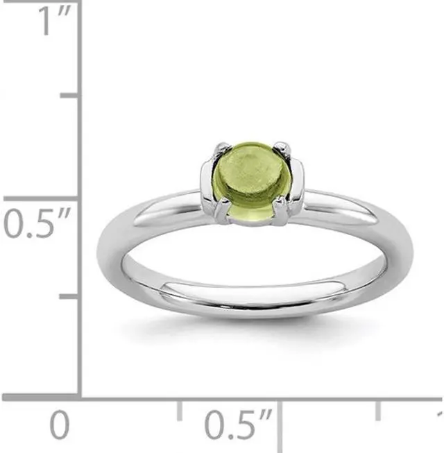 Alt view image 4 of 4 - Solitaire Peridot Ring 1/2 Carat (ctw) in Sterling Silver