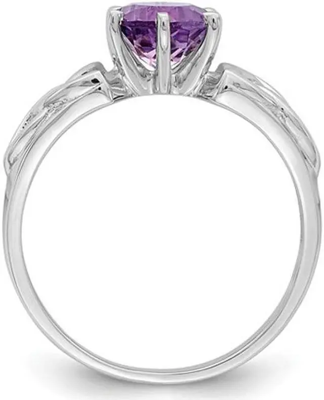 Alt view image 4 of 4 - 1.00 Carat (ctw) Amethyst Celtic Trinity Ring in Sterling Silver