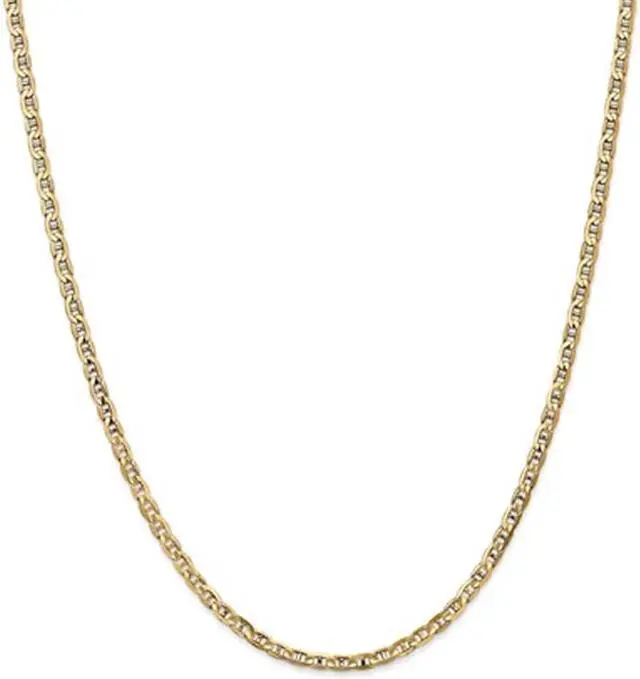 Alt view image 2 of 4 - 14K Yellow Gold Concave 3mm Necklace Anchor Chain 20 Inches