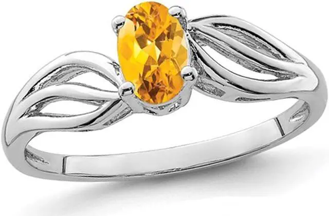 Main image of Oval Cut Citrine Ring 2/5 Carat (ctw) in Sterling Silver