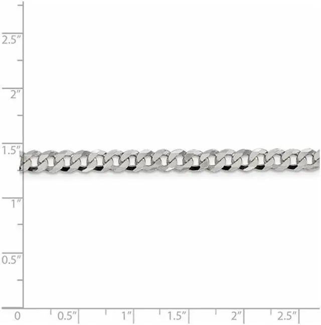 Alt view image 2 of 3 - Mens Beveled Curb Chain Necklace in Sterling Silver 20 Inches (4.50 mm)