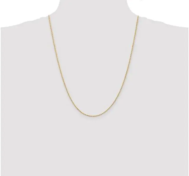 Alt view image 2 of 4 - Diamond Cut Rope Chain Necklace in 14K Yellow Gold 24 Inches (1.75mm)