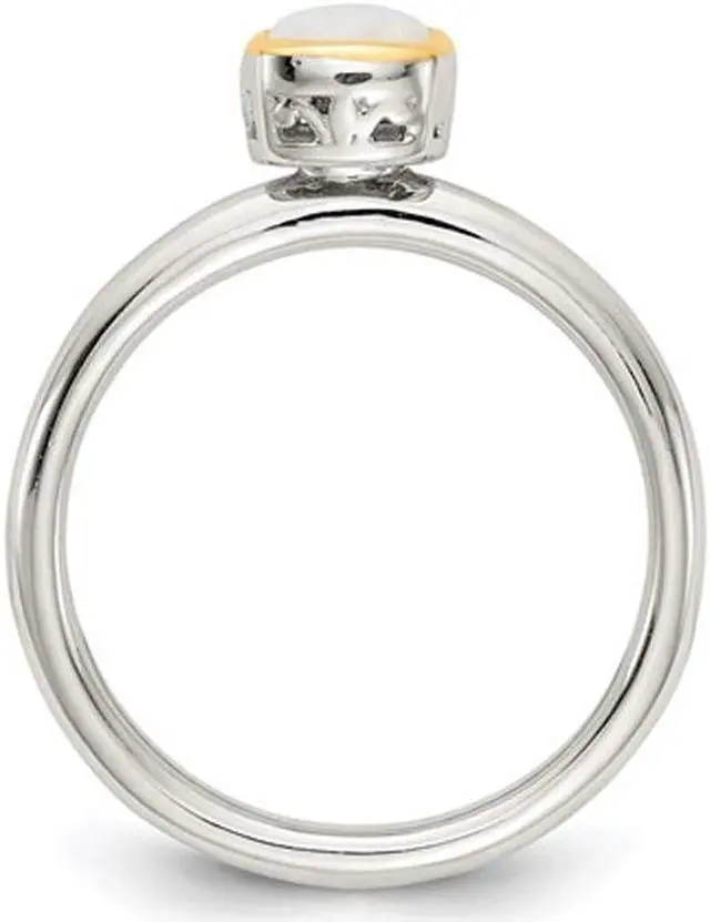 Alt view image 2 of 4 - 1/4 Carat (ctw) Natural Opal Ring in Sterling Silver with 14K Accent