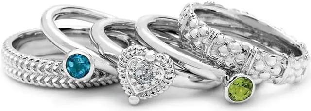Alt view image 2 of 4 - Heart Ring with Diamond Accent in Sterling Silver