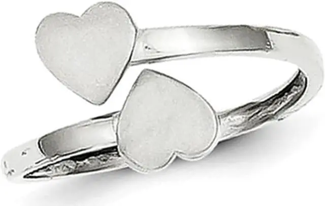 Main image of Ladies 14K White Gold Double Heart Ring