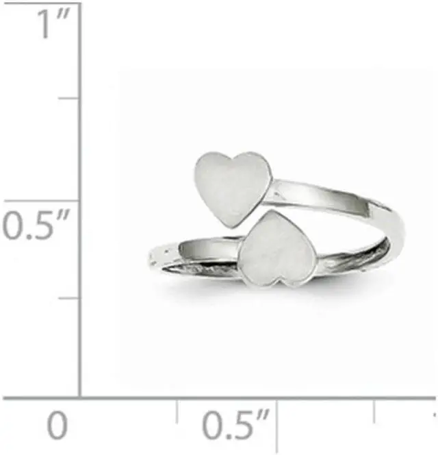 Alt view image 2 of 3 - Ladies 14K White Gold Double Heart Ring