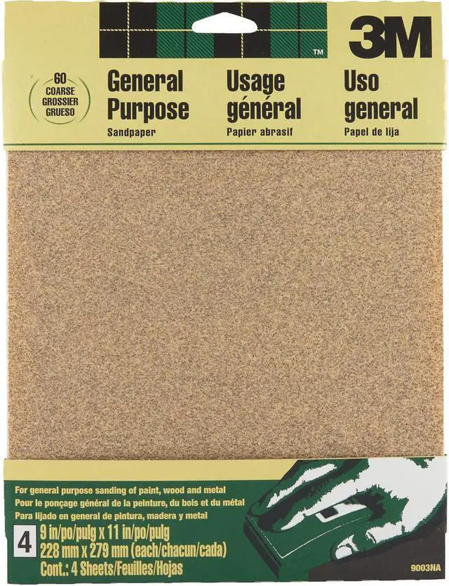 Alt view image 2 of 2 - 3m 9in. X 11in. Course Paint, Wood, Metal Sandpaper Sheets 9003NA