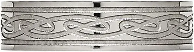 Alt view image 4 of 5 - Mens Chisel Titanium Laser Etched Celtic Knot Polished Band