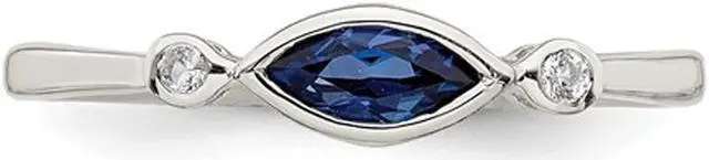 Alt view image 2 of 4 - 3/10 Carat (ctw) Lab-Created Sapphire Ring in Sterling Silver with White Topaz