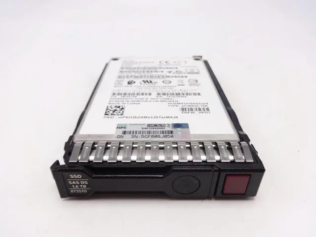 Main image of HPe 873570-001 1.6TB SAS 12G SFF SC DS SSD HARD DRIVE