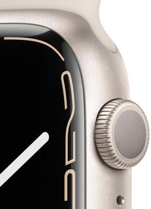 Alt view image 7 of 11 - Apple Watch Series 7 GPS + Cellular 45mm Starlight Aluminum Case with Starlight Sport Band - Regular