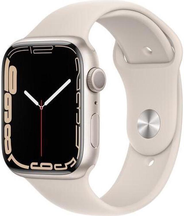 Alt view image 8 of 11 - Apple Watch Series 7 GPS + Cellular 45mm Starlight Aluminum Case with Starlight Sport Band - Regular