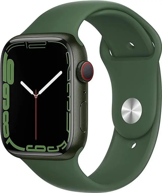 Main image of APPLE WATCH 7 GPS + CELLULAR 45MM GREEN ALUM CLOVER SPORT BAND MKJ93LL/A