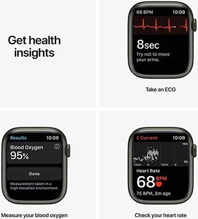 Alt view image 4 of 7 - APPLE WATCH 7 GPS + CELLULAR 45MM GREEN ALUM CLOVER SPORT BAND MKJ93LL/A