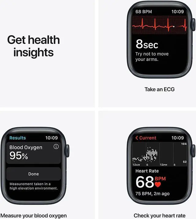 Alt view image 3 of 8 - APPLE WATCH SERIES 7 GPS 45MM MIDNIGHT ALUMINUM CASE WITH MIDNIGHT BAND