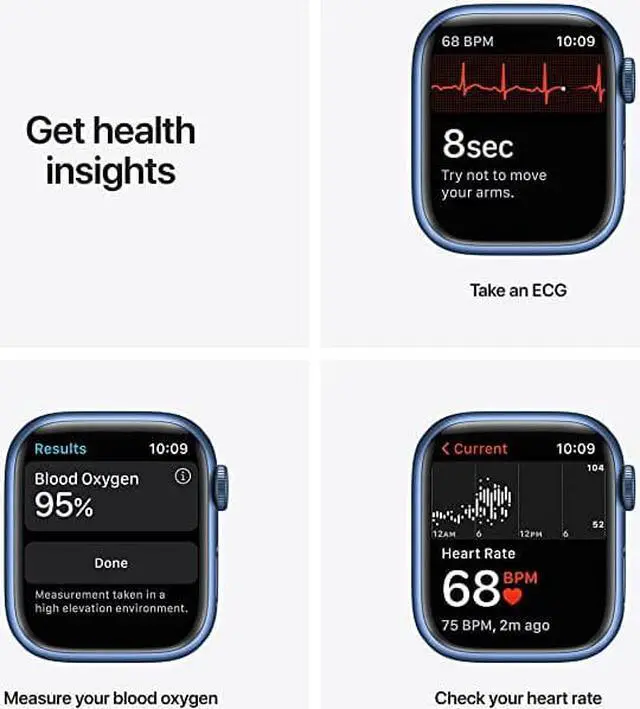 Alt view image 2 of 9 - APPLE WATCH SERIES 7 GPS LTE 41mm BLUE ALUMINUM CASE ABYSS BLUE SPORT BAND