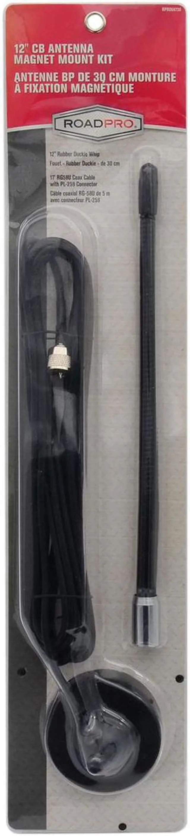Alt view image 12 of 12 - RoadPro RPRD66730 12 CB Antenna Magnet Mount Kit