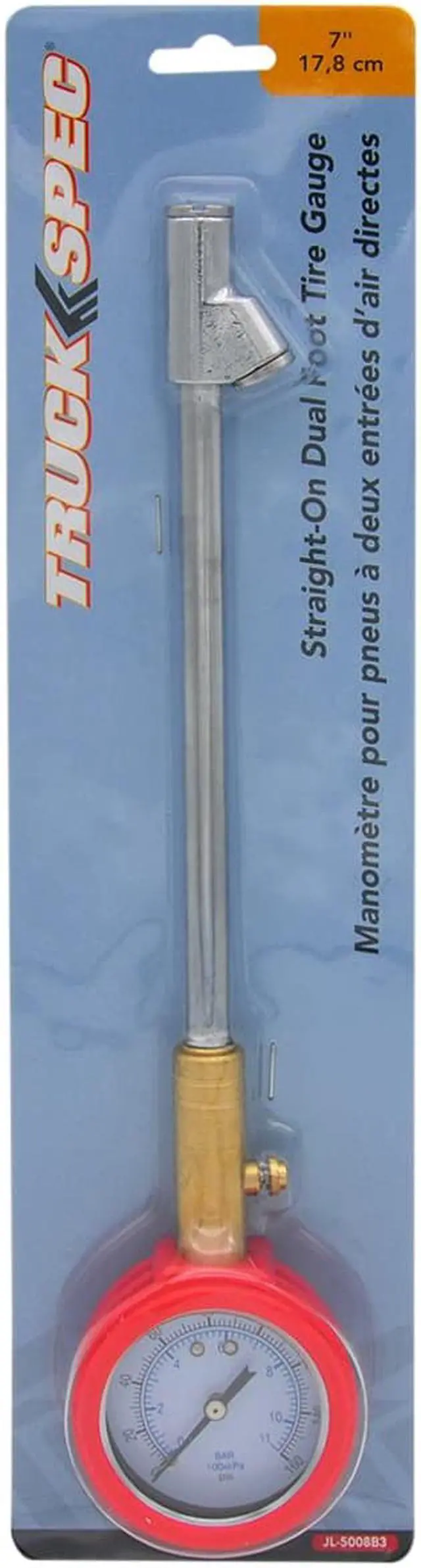 Alt view image 4 of 5 - TruckSpec Straight-On Dual Foot Tire Gauge with Easy-to-Read Dial Air Chucks & Tire Gauges