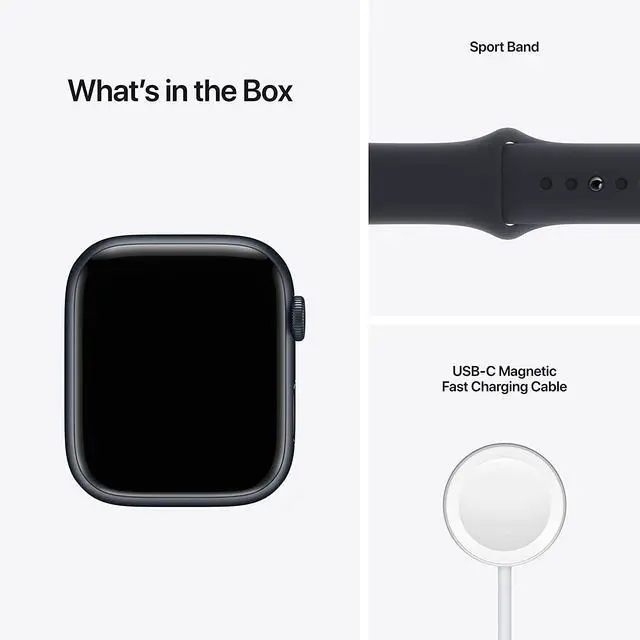 Alt view image 4 of 8 - APPLE WATCH SERIES 7 GPS 45MM MIDNIGHT ALUMINUM CASE WITH MIDNIGHT BAND