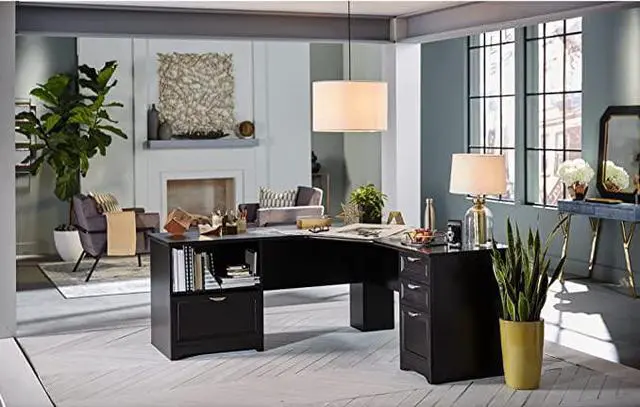 Alt view image 3 of 10 - Realspace Magellan Performance 71"W L-Shape Corner Desk 956652 - Espresso