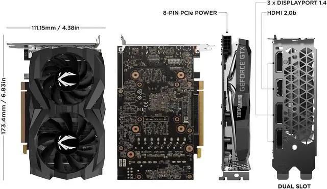 Alt view image 2 of 5 - ZOTAC Gaming GeForce GTX 1660 Super 6GB GDDR6 ZT-T16620F-10L