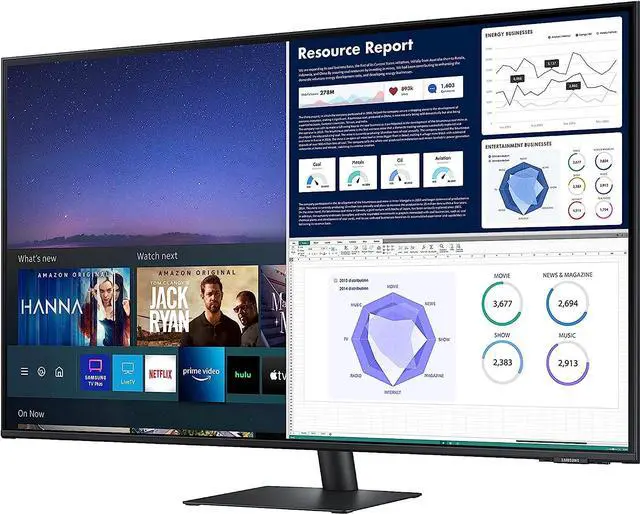 Alt view image 3 of 5 - Samsung M70 Smart 43 Inch Smart TV Apps 4K Monitor LS43AM702UNXZA -Black