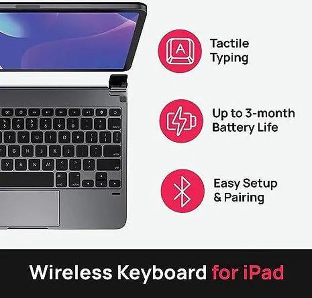 Alt view image 3 of 4 - Brydge 11.0 Pro+ Wireless Backlit Keyboard iPad Pro BRYTP4012 - Space Gray