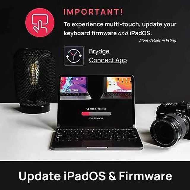 Alt view image 4 of 4 - Brydge 11.0 Pro+ Wireless Backlit Keyboard iPad Pro BRYTP4012 - Space Gray