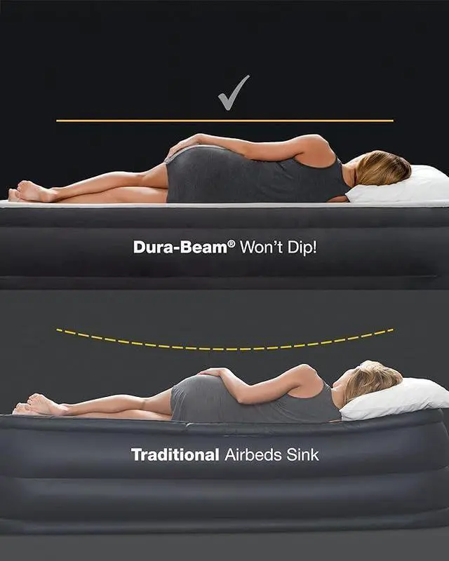 Alt view image 4 of 5 - INTEX 64091ED TruAire Luxury Air Mattress Fiber-Tech Twin Size Built