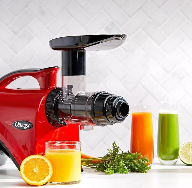 Alt view image 4 of 4 - Omega Juicer NC900HRD19 Juice Extractor and Nutrition System 150-Watt - Red