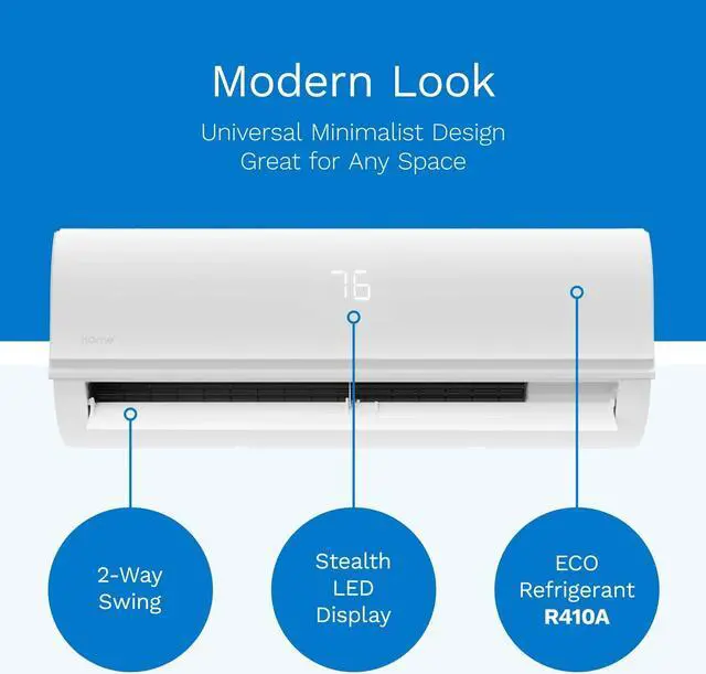 Alt view image 4 of 5 - hOmeLabs Split Type Inverter Air Conditioner with Heat Function 12,000 BTU 230V